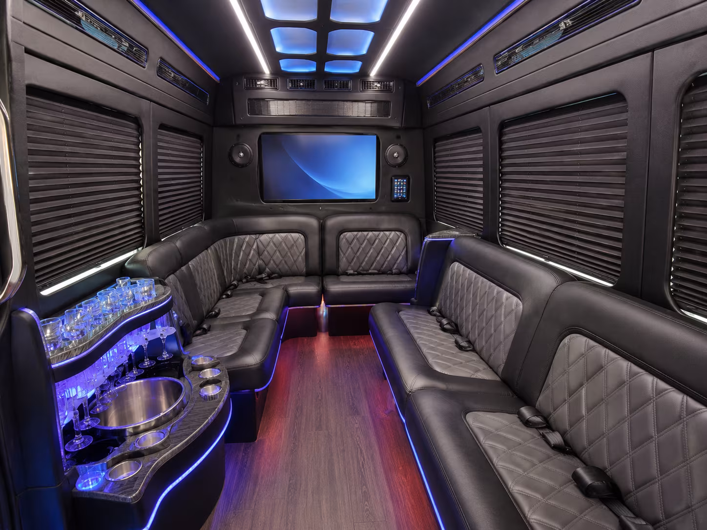 deltona 30 passenger party bus interior